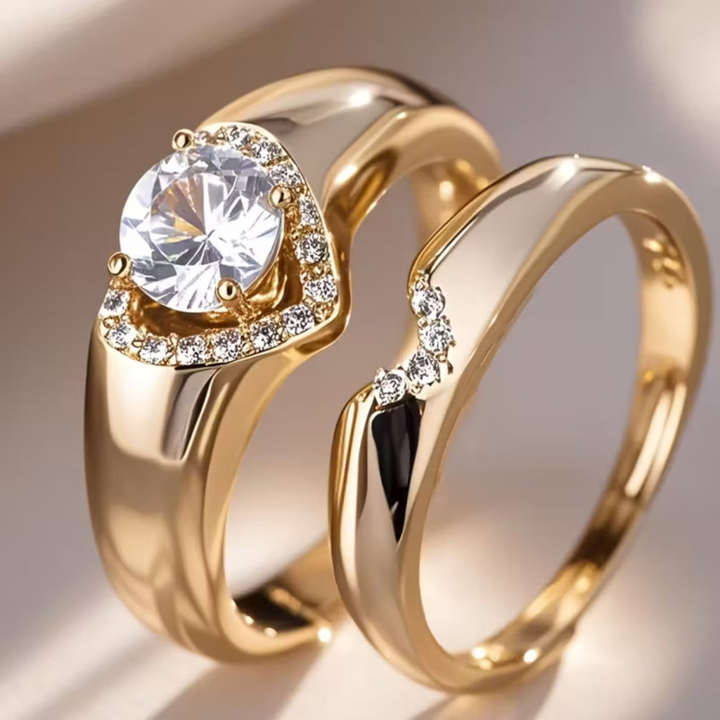 Heart Halo Duo Ring - Photo 1