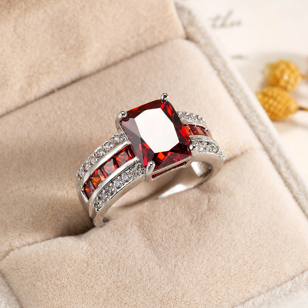 Silver Ruby Split-Shank Ring - Photo 1