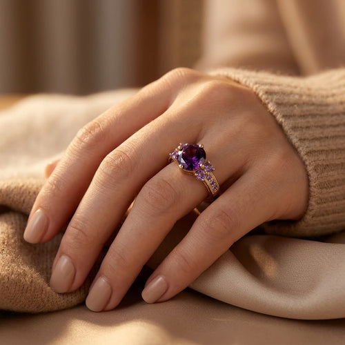 Gold Amethyst Accent Ring - Photo 2