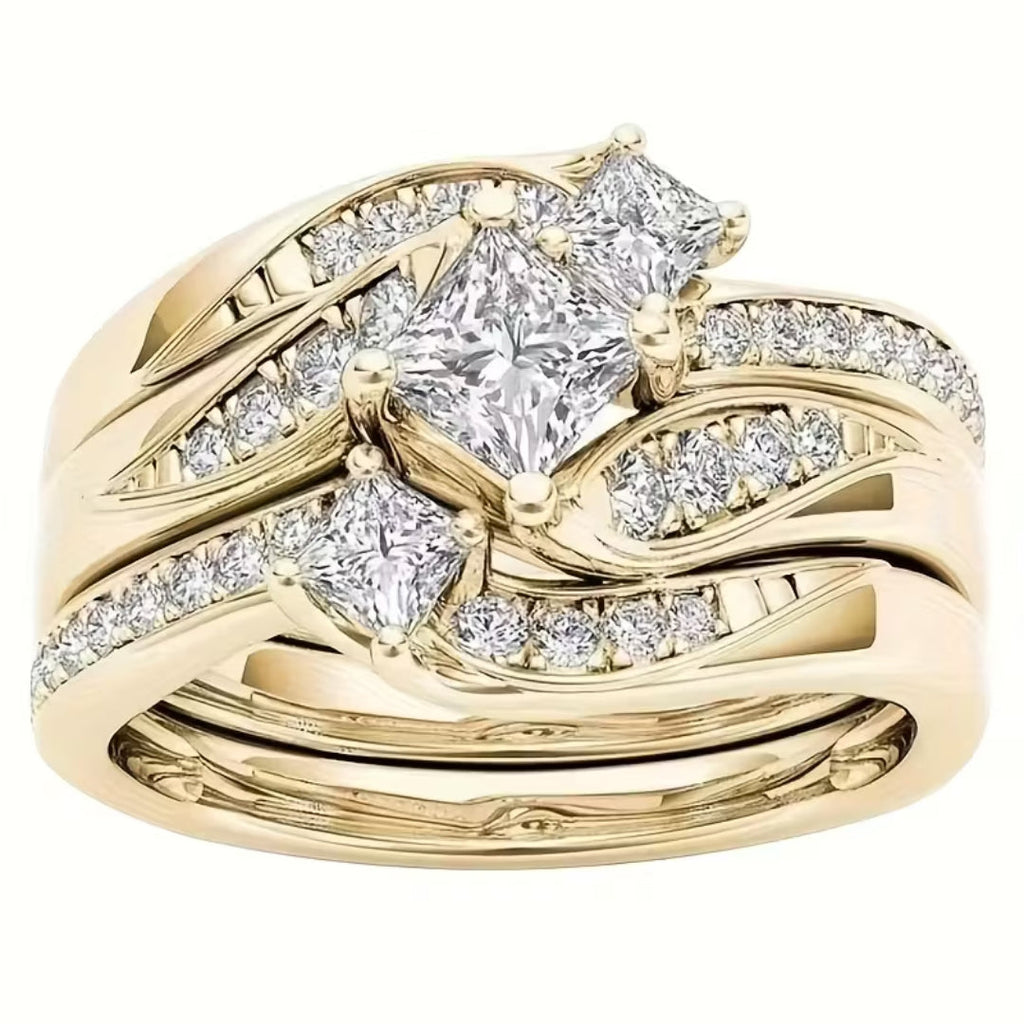 Princess Cut Triple Halo Ring - Photo 1