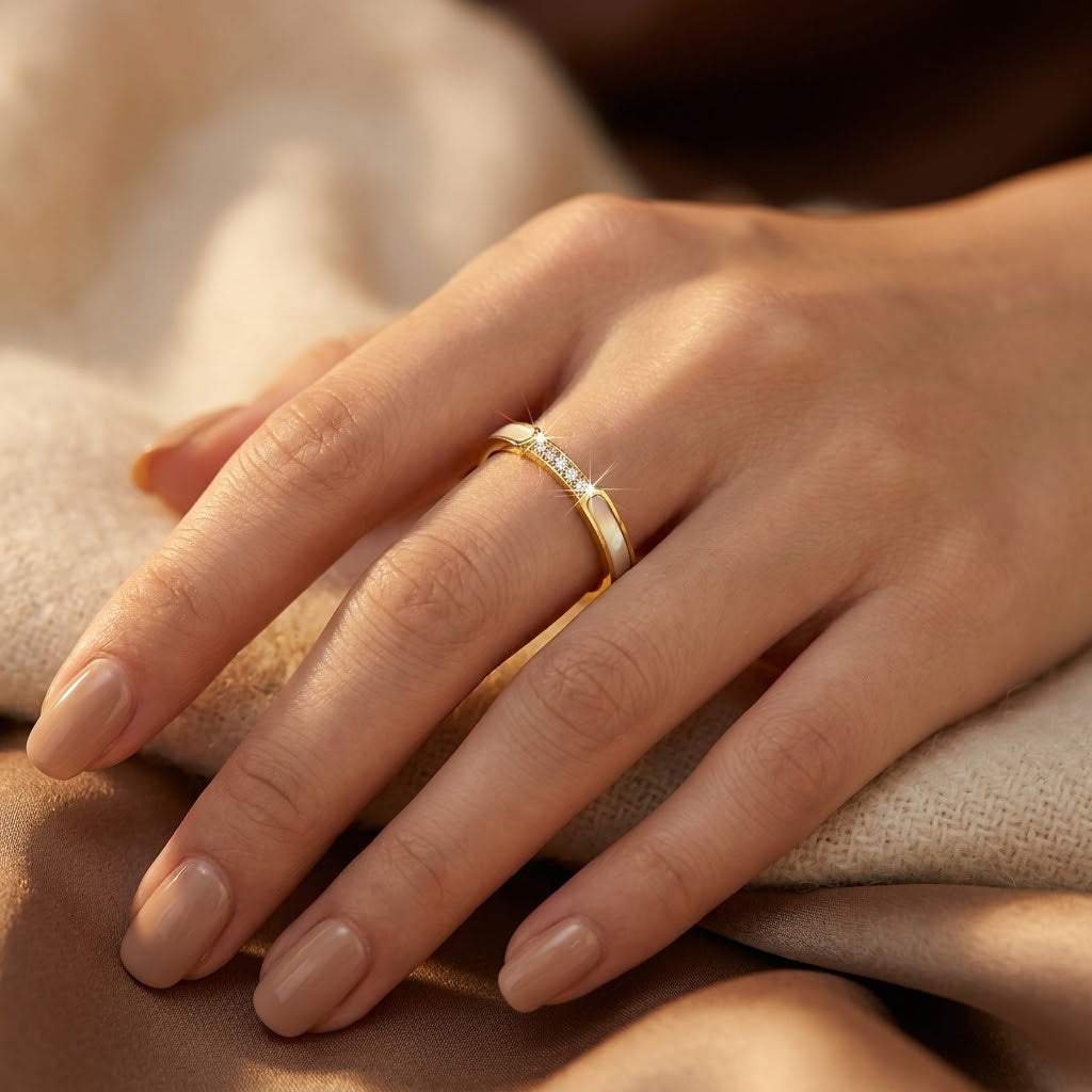Gold Inlay Band Ring - Photo 2