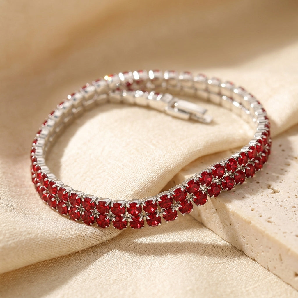 Silver Ruby Tennis Bracelet - Photo 1