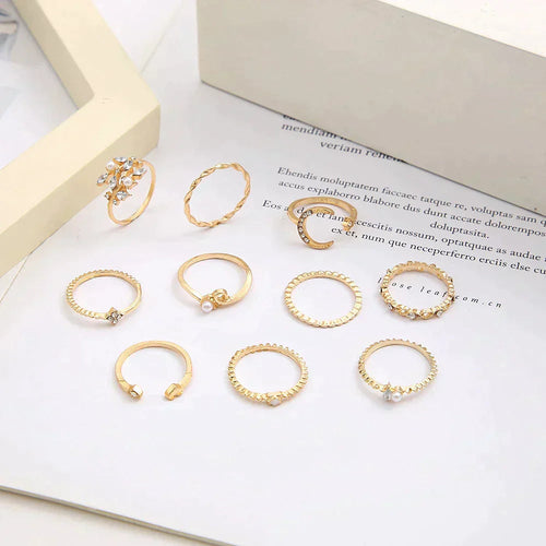 Boho™ | Silver and Gold Ring Set (10 Pairs) - Photo 2