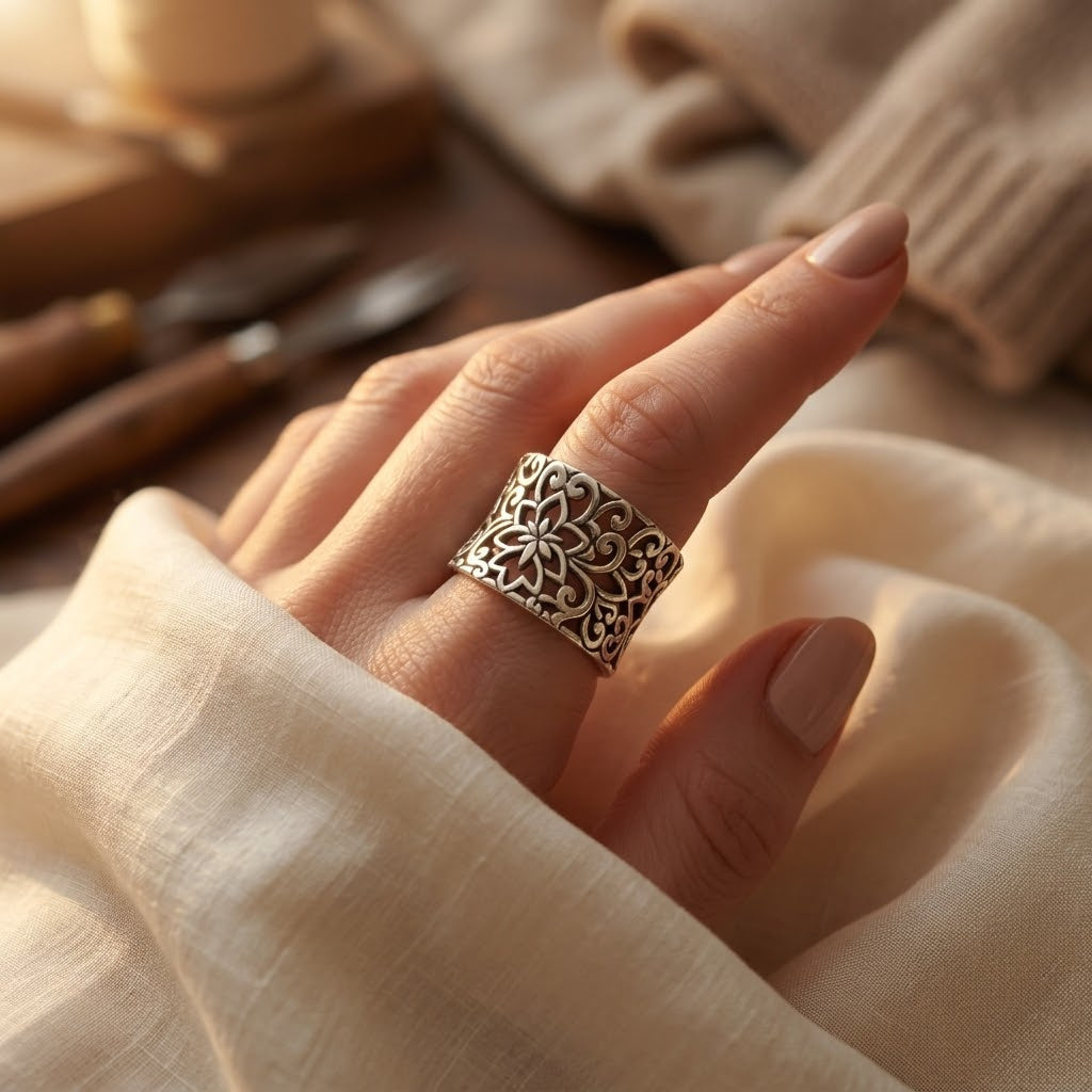 Silver Ornate Filigree Ring - Photo 2
