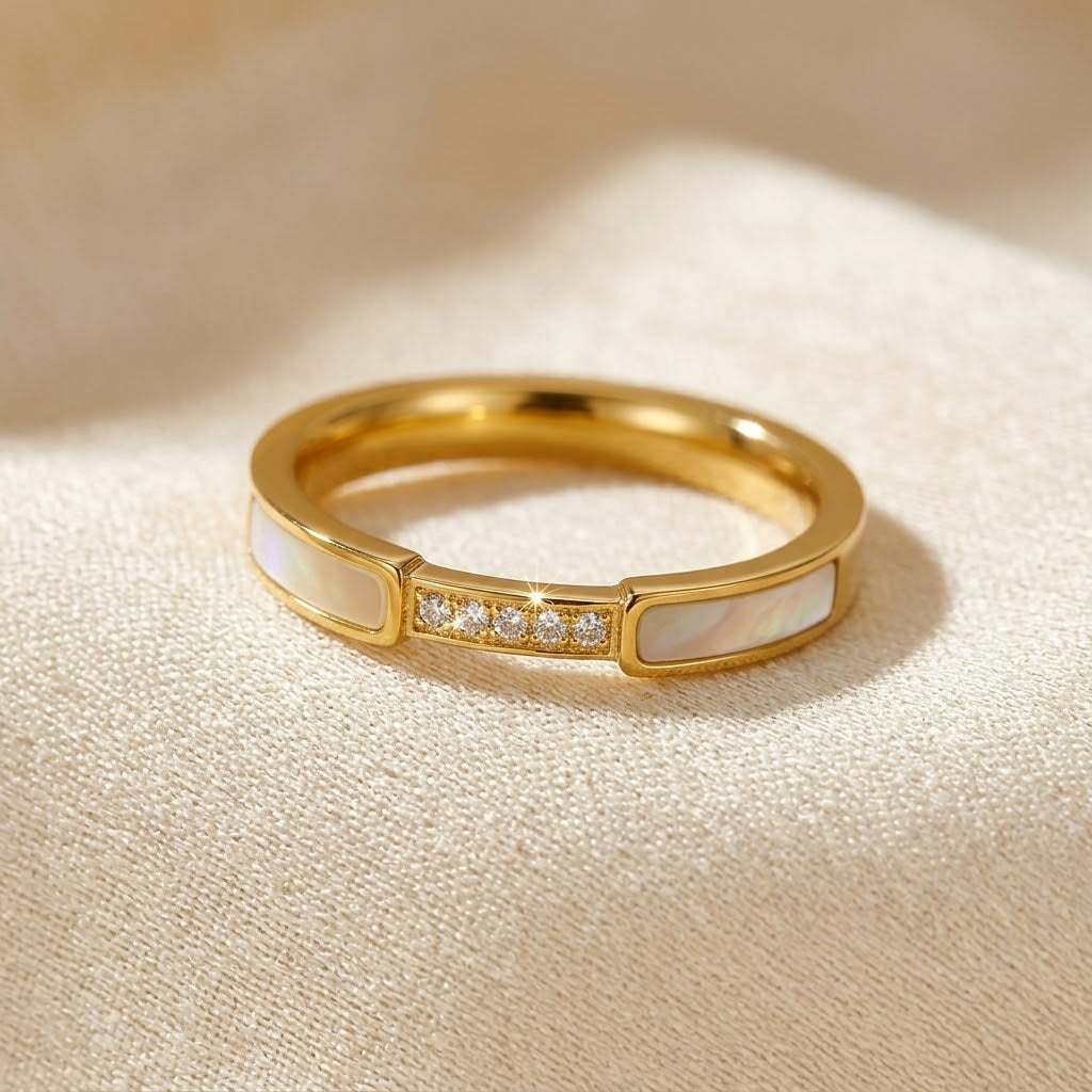 Gold Inlay Band Ring - Photo 1