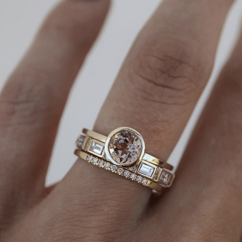 Gold Bezel Solitaire Ring - Photo 1